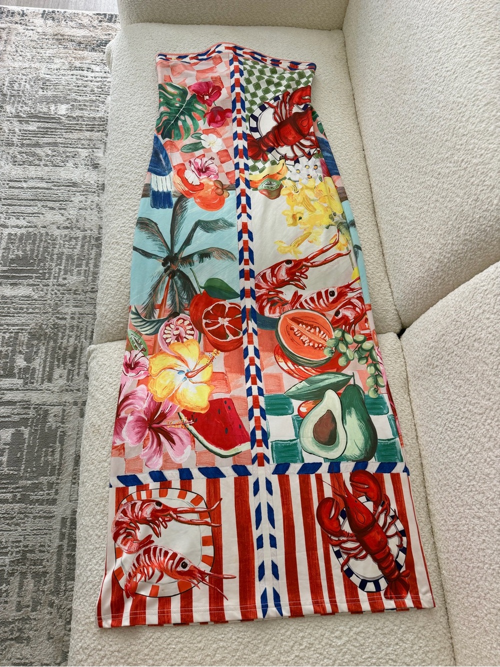 Beulah Multi-Color Tropical Print Maxi Dress